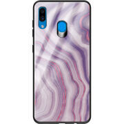 Защитный чехол BoxFace Glossy Panel Samsung Galaxy A30 Purple Marble