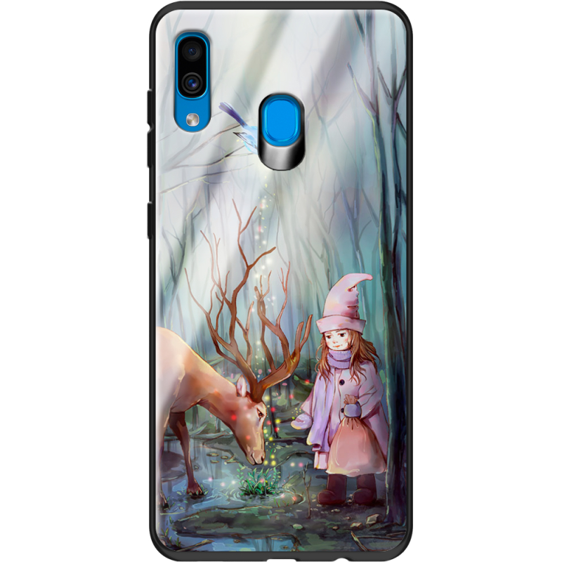 Защитный чехол BoxFace Glossy Panel Samsung Galaxy A30 Girl And Deer