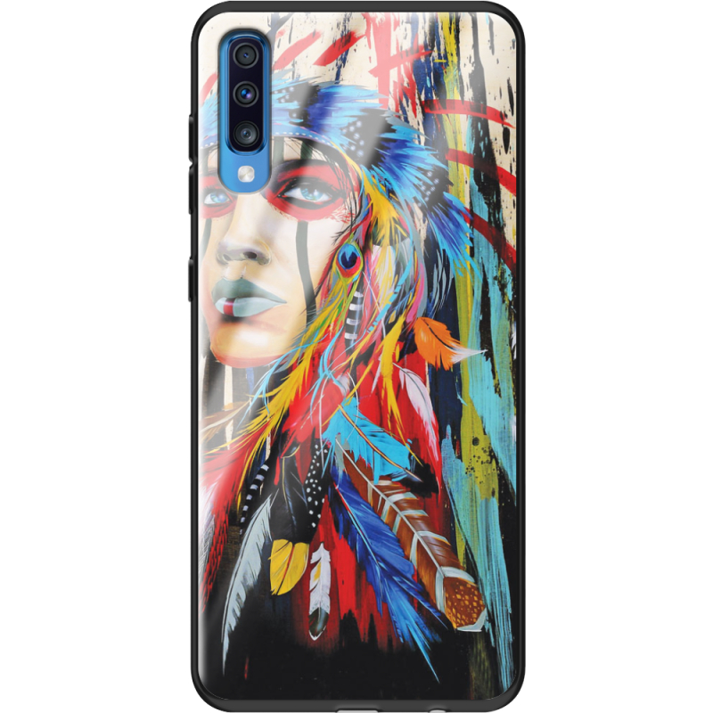 Защитный чехол BoxFace Glossy Panel Samsung Galaxy A70 Feather Girl