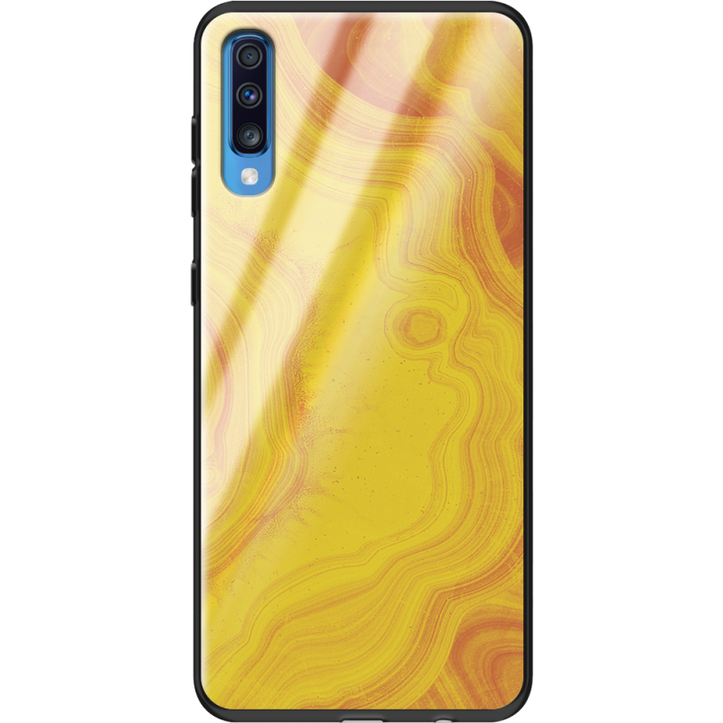 Защитный чехол BoxFace Glossy Panel Samsung Galaxy A70 Yellow Marble