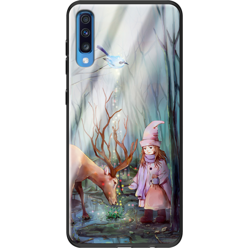 Защитный чехол BoxFace Glossy Panel Samsung Galaxy A70 Girl And Deer