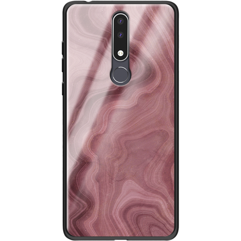 Защитный чехол BoxFace Glossy Panel Nokia 3.1 Plus DarkRed Marble