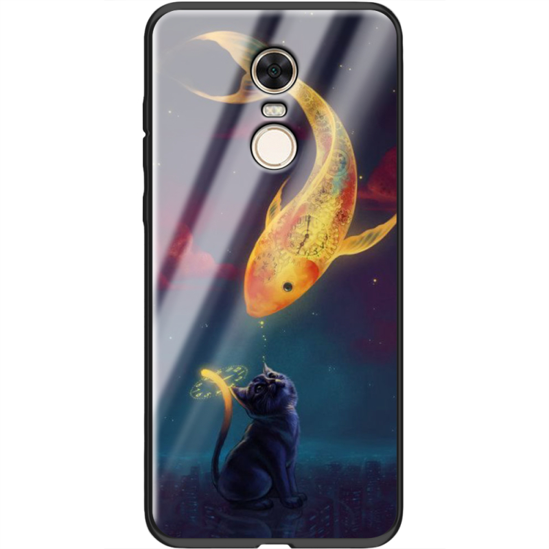 Защитный чехол BoxFace Glossy Panel Xiaomi Redmi 5 Plus Kitten And Fish