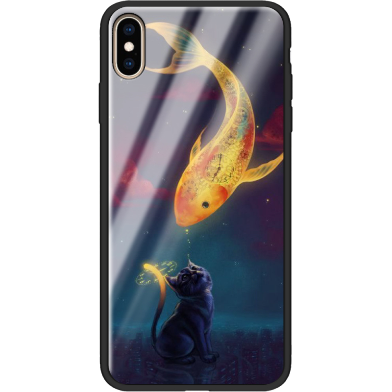 Защитный чехол BoxFace Glossy Panel Apple iPhone XS Max Kitten And Fish