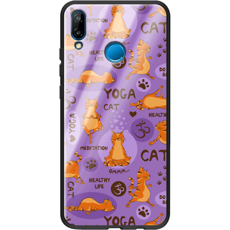 Защитный чехол BoxFace Glossy Panel Huawei P20 Lite Yoga Cat