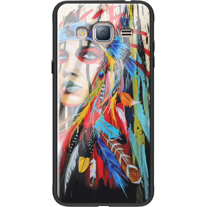 Защитный чехол BoxFace Glossy Panel Samsung Galaxy J3 2016 Feather Girl