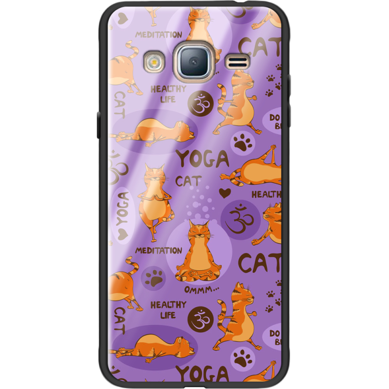 Защитный чехол BoxFace Glossy Panel Samsung Galaxy J3 2016 Yoga Cat