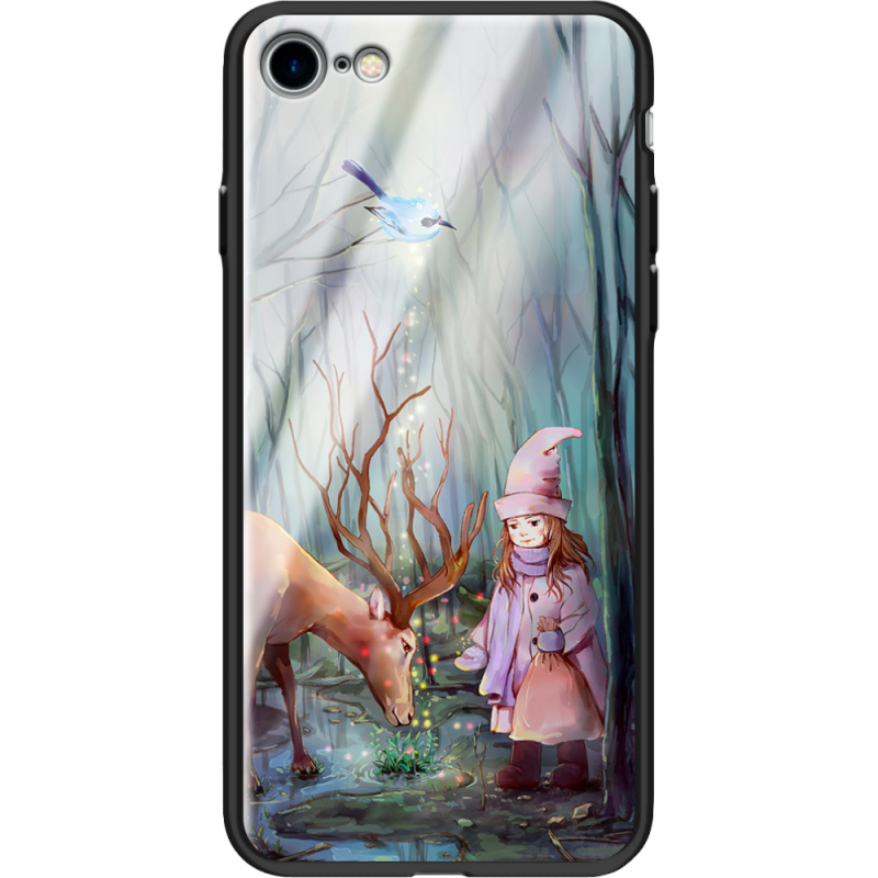 Защитный чехол BoxFace Glossy Panel Apple iPhone 7 / 8 Girl And Deer