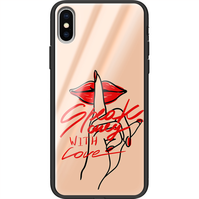 Защитный чехол BoxFace Glossy Panel Apple iPhone X Speak Only Whith Love