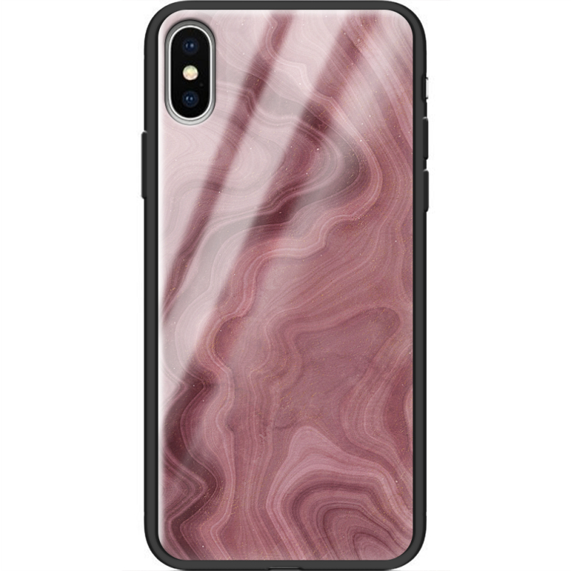 Защитный чехол BoxFace Glossy Panel Apple iPhone X DarkRed Marble