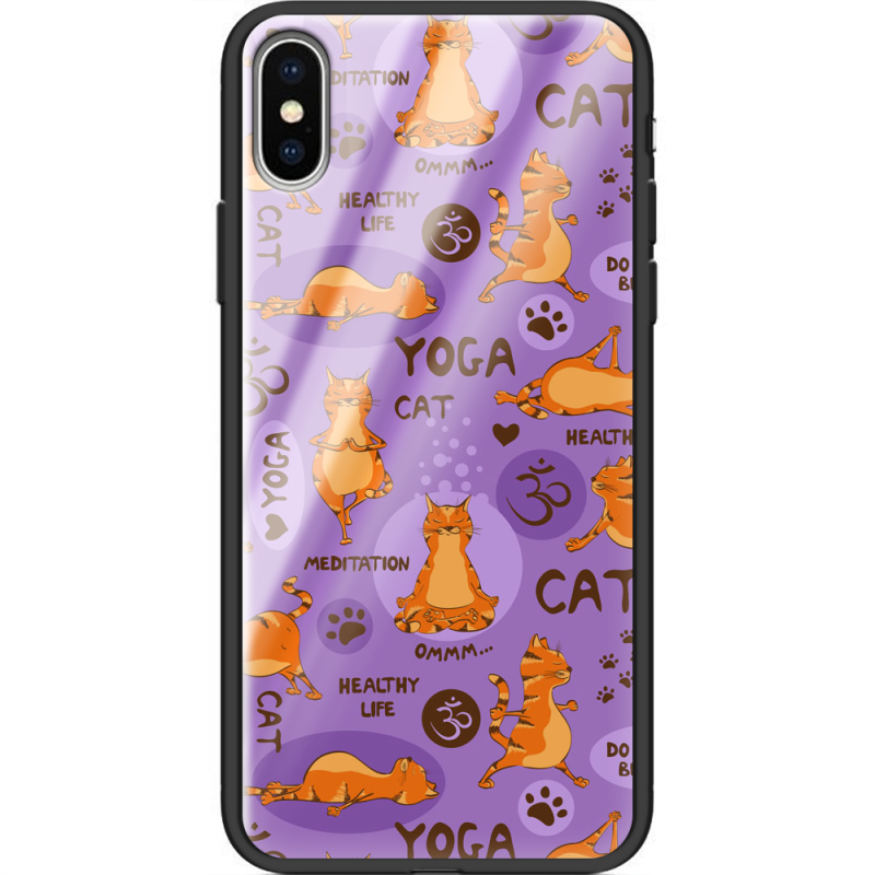 Защитный чехол BoxFace Glossy Panel Apple iPhone X Yoga Cat