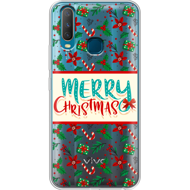 Прозрачный чехол Uprint Vivo Y17 Vintage Christmas Pattern