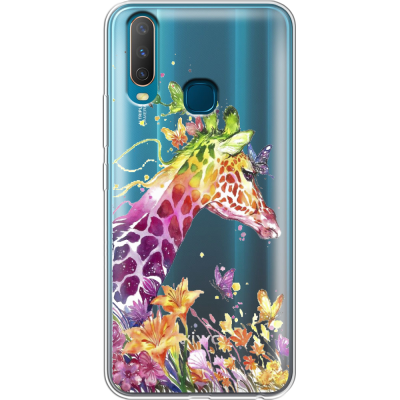 Прозрачный чехол Uprint Vivo Y17 Colorful Giraffe