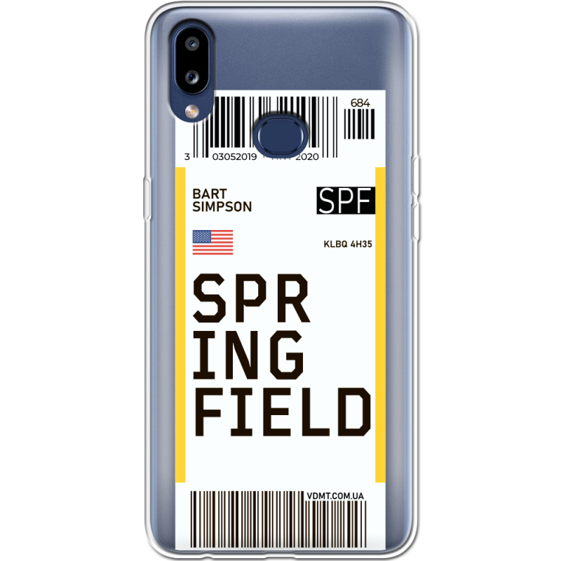 Прозрачный чехол Uprint Samsung A107 Galaxy A10s Ticket Springfield