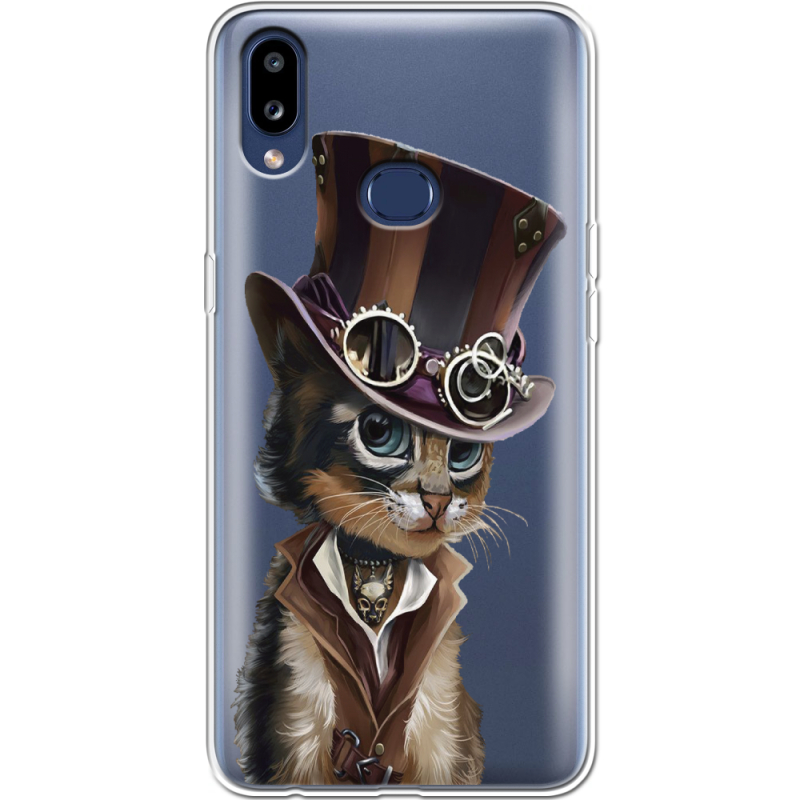 Прозрачный чехол Uprint Samsung A107 Galaxy A10s Steampunk Cat