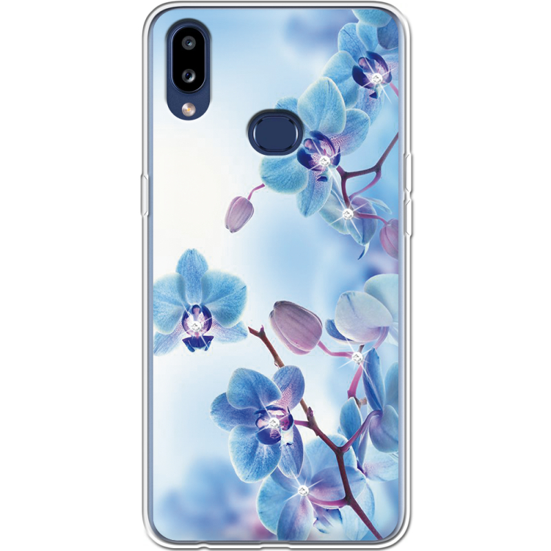 Чехол со стразами Samsung A107 Galaxy A10s Orchids