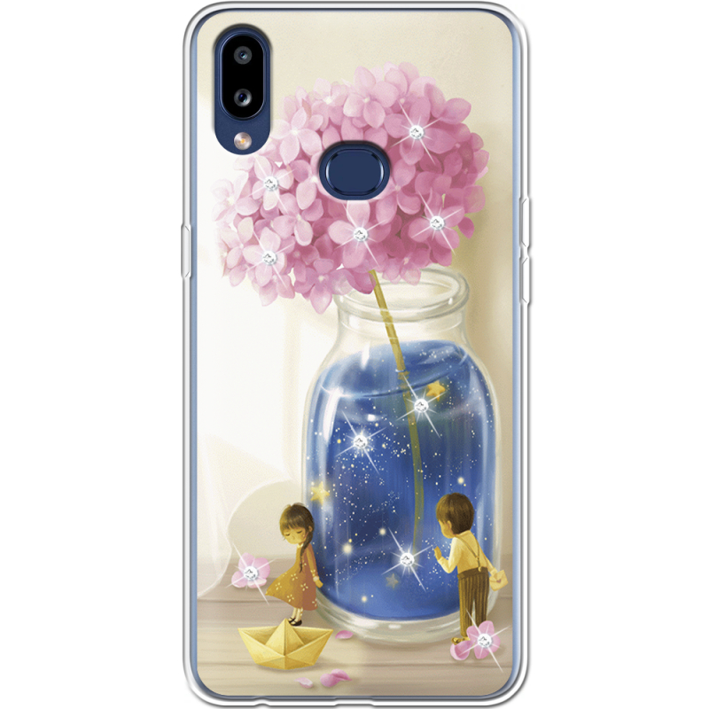 Чехол со стразами Samsung A107 Galaxy A10s Little Boy and Girl