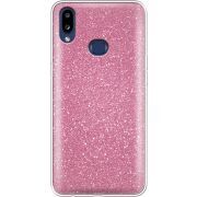 Чехол с блёстками Samsung A107 Galaxy A10s Розовый
