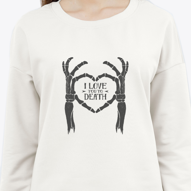 Свитшот с принтом женский белый Love you to Death