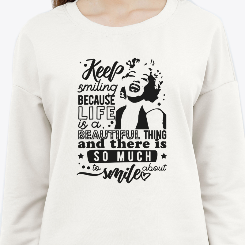 Свитшот с принтом женский белый 