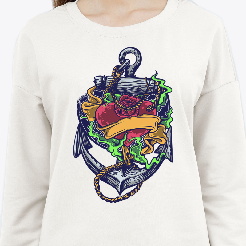 Свитшот с принтом женский белый 