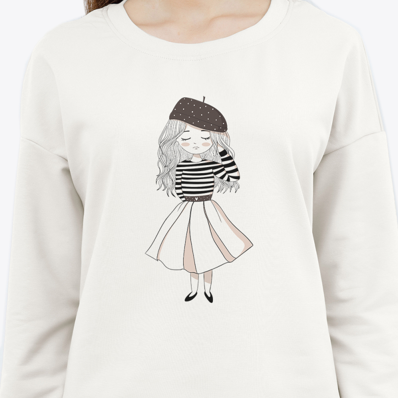 Свитшот с принтом женский белый 