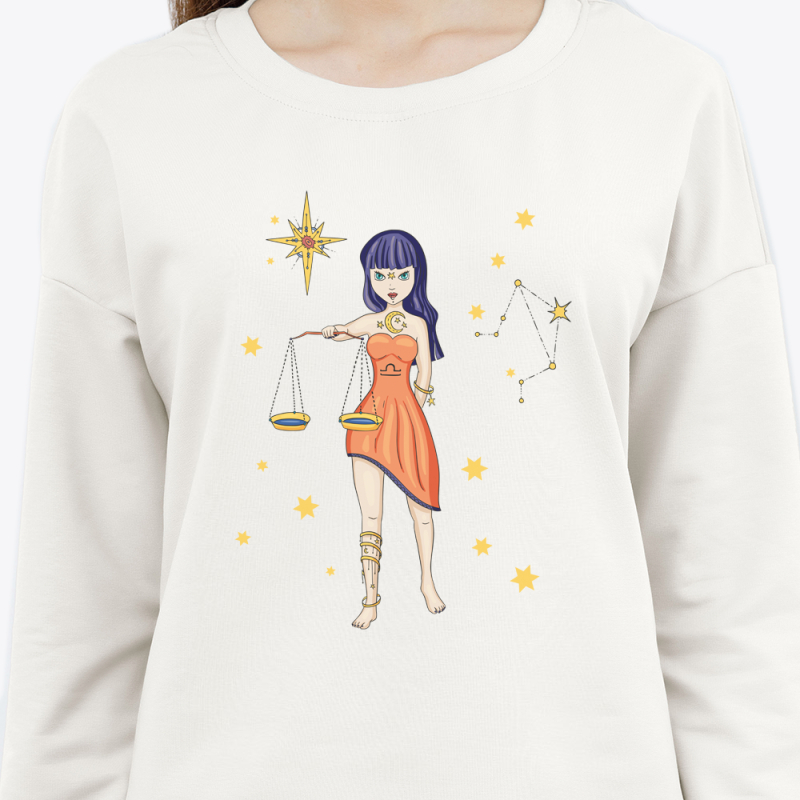 Свитшот с принтом женский белый 