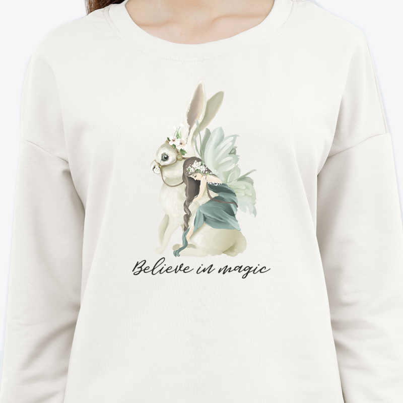 Свитшот с принтом женский белый 