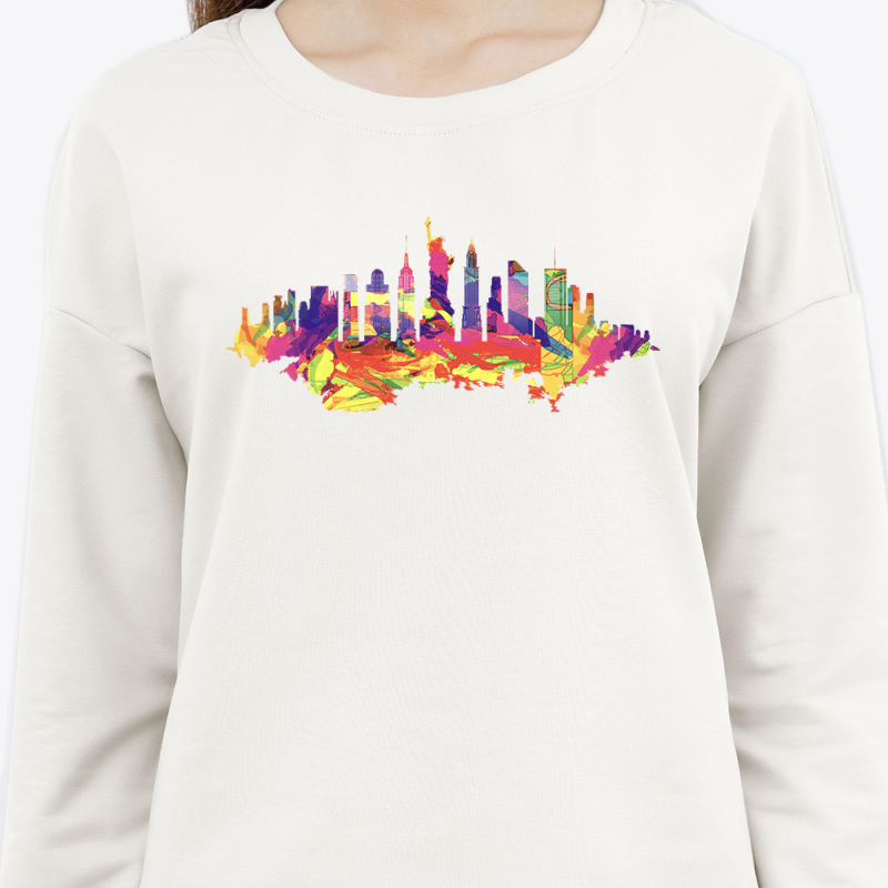 Свитшот с принтом женский белый 