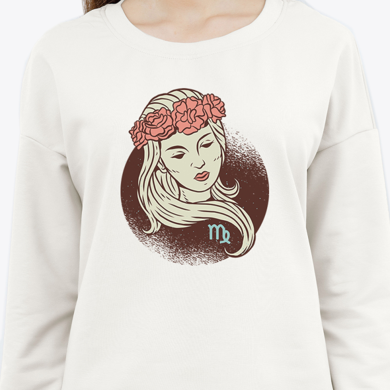 Свитшот с принтом женский белый 