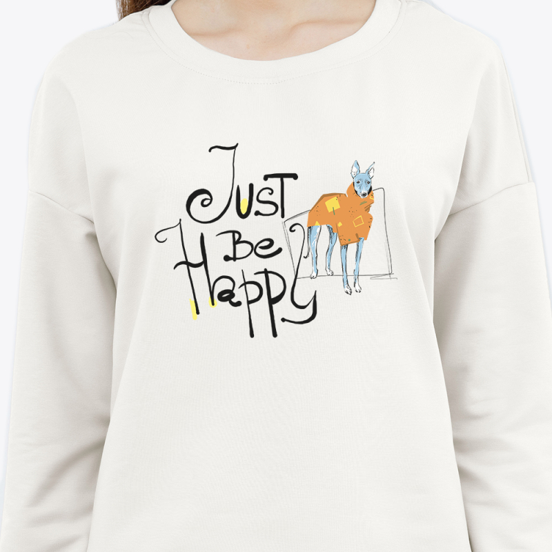 Свитшот с принтом женский белый 