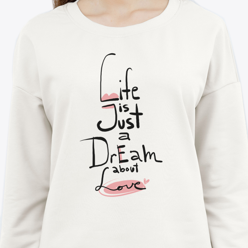 Свитшот с принтом женский белый 