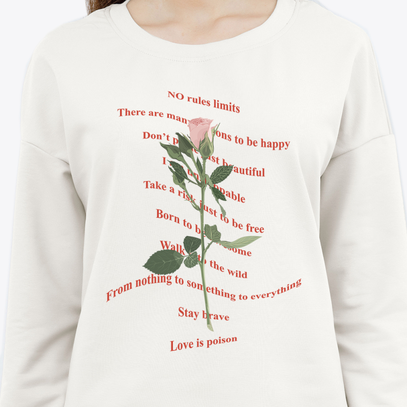 Свитшот с принтом женский белый 