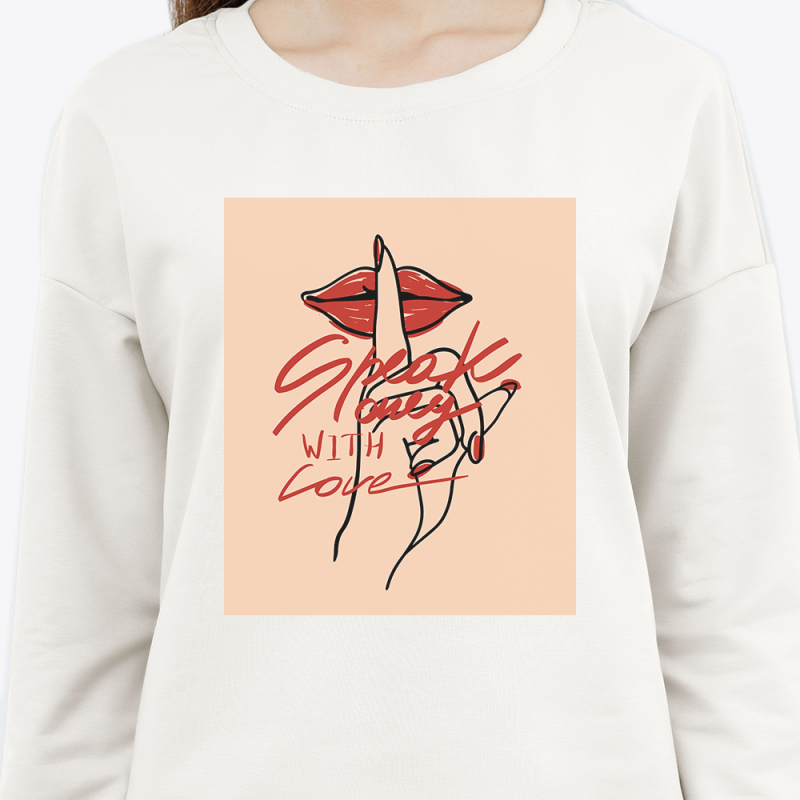 Свитшот с принтом женский белый 