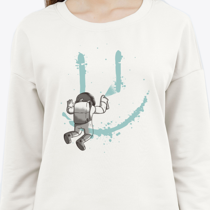 Свитшот с принтом женский белый 