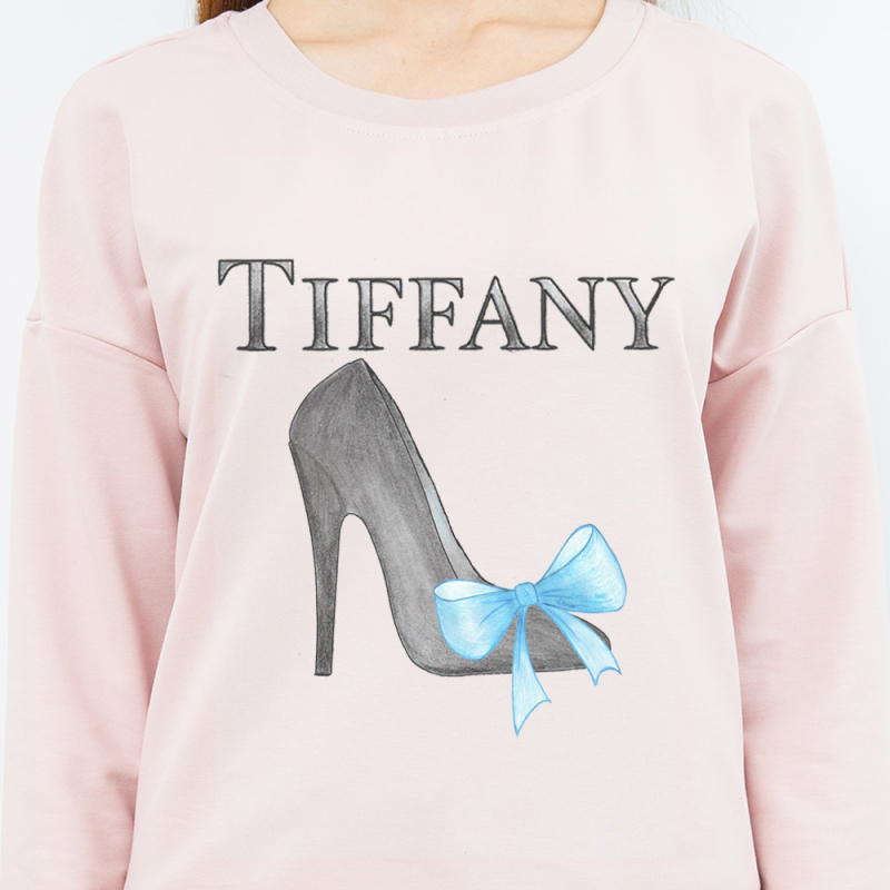 Свитшот с принтом женский розовый Tiffany Heels