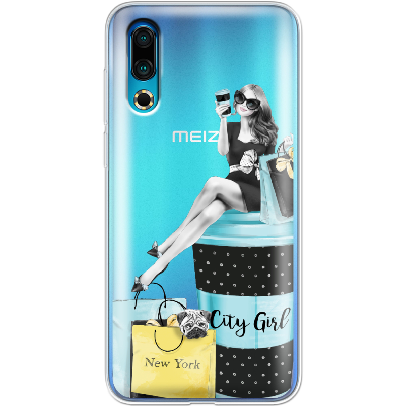 Прозрачный чехол Uprint Meizu 16s City Girl