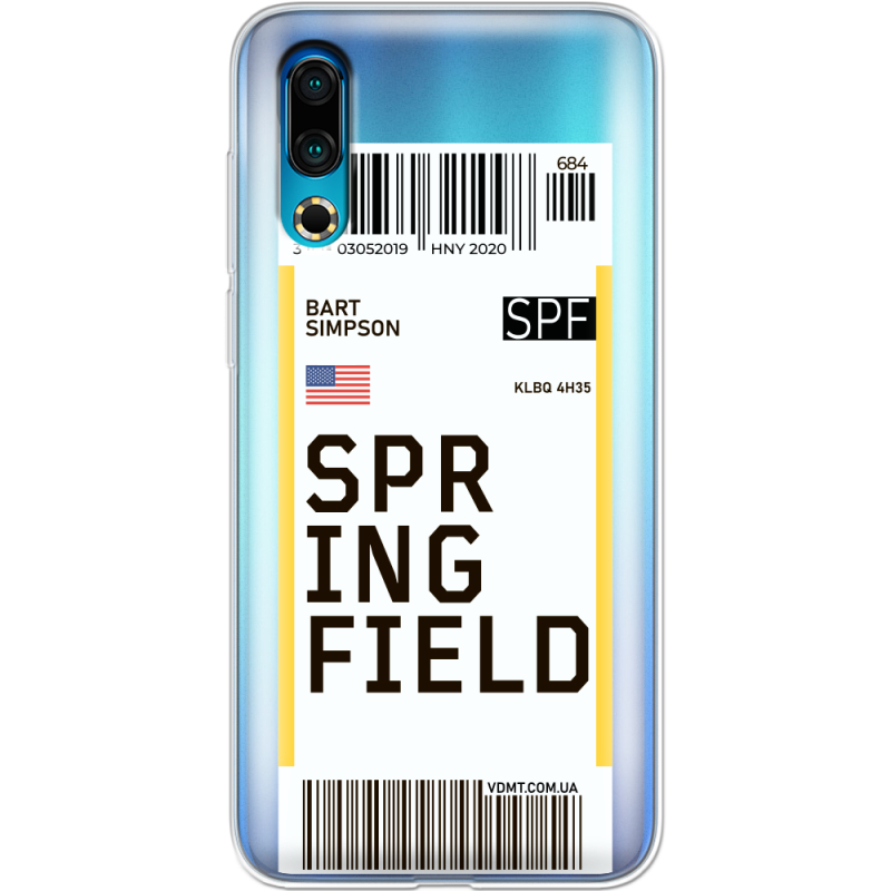 Прозрачный чехол Uprint Meizu 16s Ticket Springfield