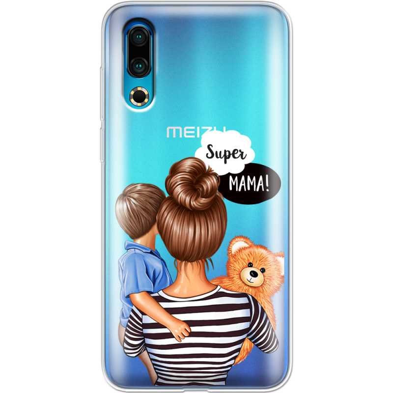 Прозрачный чехол Uprint Meizu 16s Super Mama and Son