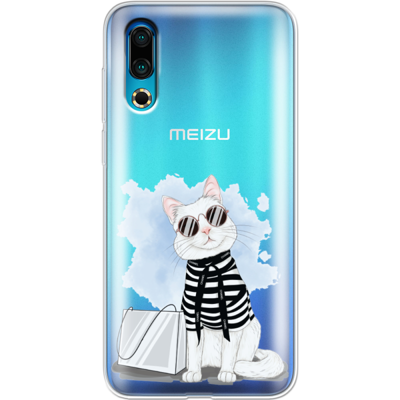 Прозрачный чехол Uprint Meizu 16s Cat Style