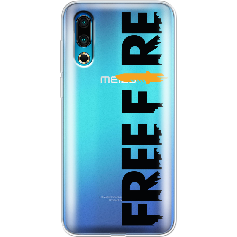 Прозрачный чехол Uprint Meizu 16s Free Fire Black Logo