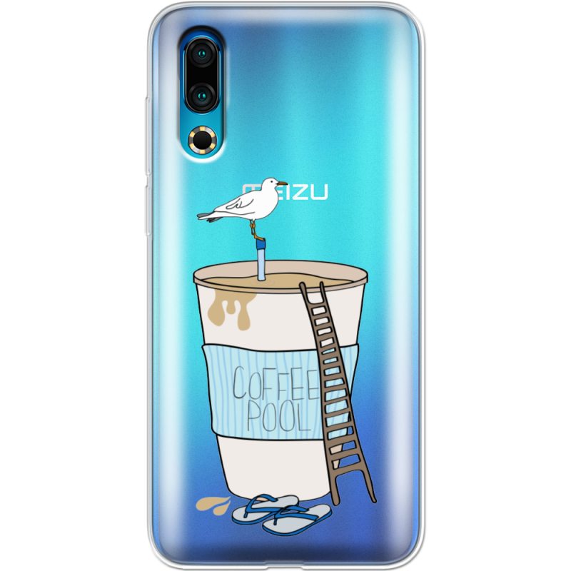 Прозрачный чехол Uprint Meizu 16s Segull in Cofee Pool