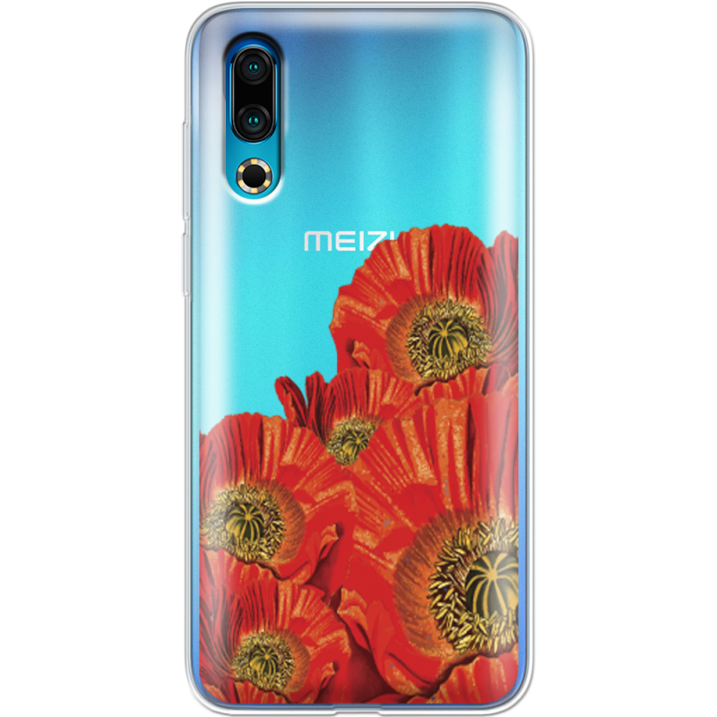 Прозрачный чехол Uprint Meizu 16s Red Poppies