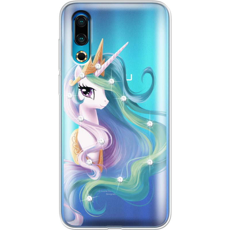 Чехол со стразами Meizu 16s Unicorn Queen