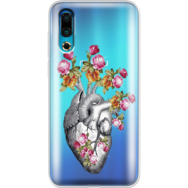 Чехол со стразами Meizu 16s Heart