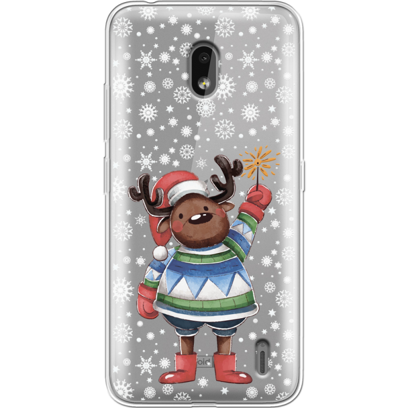 Прозрачный чехол Uprint Nokia 2.2 Christmas Deer with Snow