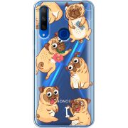 Прозрачный чехол Uprint Honor 9X с 3D-глазками Pug