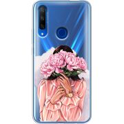 Прозрачный чехол Uprint Honor 9X Девушка с Пионами