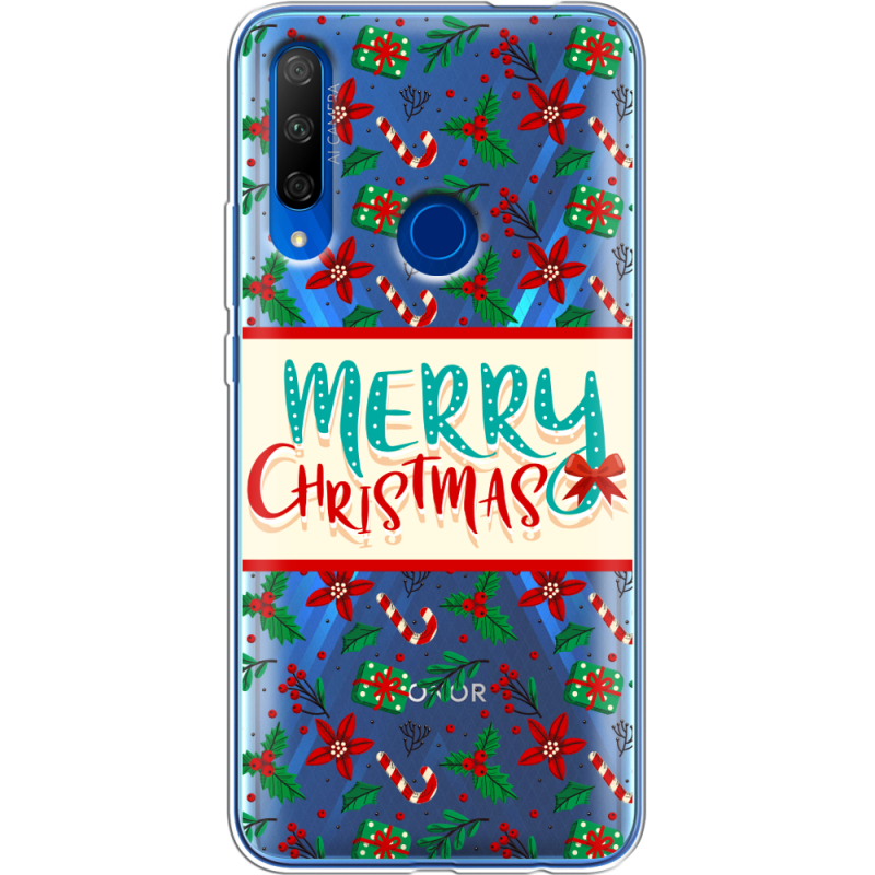 Прозрачный чехол Uprint Honor 9X Vintage Christmas Pattern