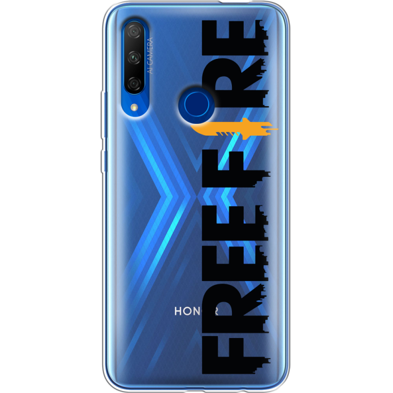 Прозрачный чехол Uprint Honor 9X Free Fire Black Logo